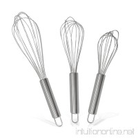 Premium Quality Stainless Steel Wire Balloon Whisk Metal Egg Beater  Set of 3 - B0140XDJOQ